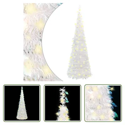 Zdjęcie produktu dla The Living Store Pop-Up Choinka Sztuczna 200 LED Biała 210 cm