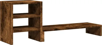 Produktbild von vidaXL Monitorständer mit Schreibtisch-Organizer Räuchereiche