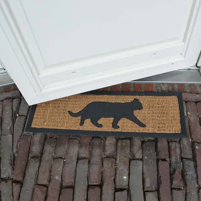 Fußmatte Mit Schwarzer Katze – Rutschfest, Für Außenbereich, Dekorative Eingangsmatte
