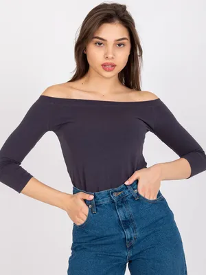 Produktbild von Basic Feel Good Damenbluse ohne Träger Deeba graphit L