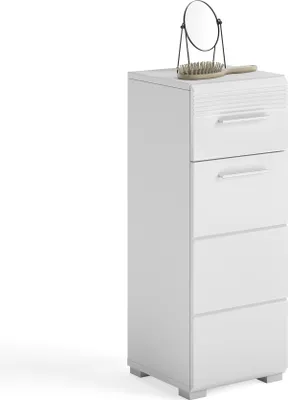 Produktbild von Hochschrank >Linus< in Weiß Hochglanz - 30x80x31cm (BxHxT)
