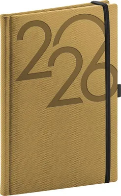 Obrázek produktu pro Notique Týdenní diář Ajax 2026, zlatý, 15 x 21 cm