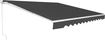 Produktbild von Gelenkarmmarkise 300x250cm, einziehbare Markise mit Handkurbe, Anti-UV&wasserdicht, Sonnenmarkise, 5°-35° einstellbarem Winkel, aus Metall&Polyester, für Garten, Balkon, Restaurant (Grau)