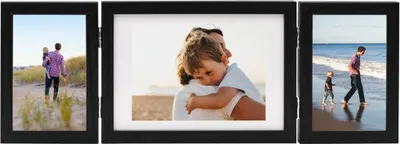 Image de vidaXL Cadre photo triple collage noir 22x15 cm+2x(10x15 cm)