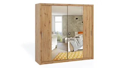 Produktbild von Bono Schwebetürenschrank 220 cm mit Spiegel, Artisan-Eiche
