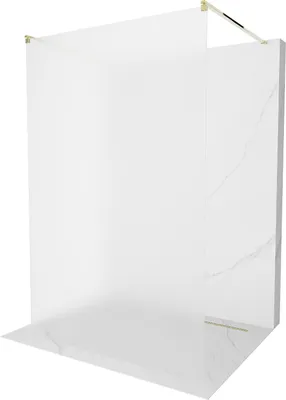 Produktbild von Mexen Kioto freistehende Duschwand 100 x 200 cm, Frost 8 mm, Gold - 800-100-002-50-30