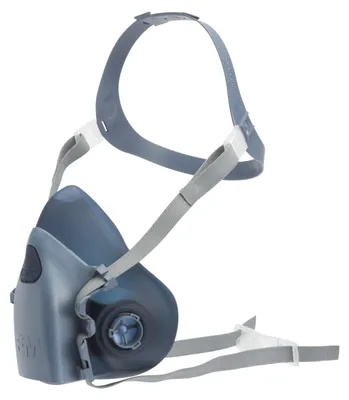Image de Masque facial 3M, en silicone avec joint d'étanchéité facial texturé, taille L, 1 pièce, modèle 7503,  conforme à la norme EN de sécurité