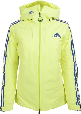 Produktbild von adidas Damen Skijacke Winterjacke Skisport Coach Jacke Gr.36 gelb-blau (A95776)
