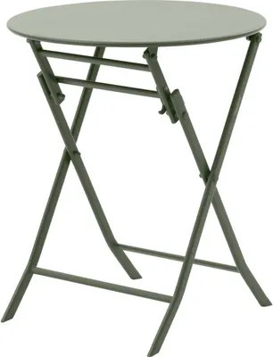 Produktbild von Runder klappbarer gartentisch greensboro lorbeergrün 2-sitzer aus stahl  - Hespéride