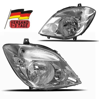 Image de Jeu de phares pour Mercedes Sprinter W906 avec antibrouillards, homologation E, sans servomoteur