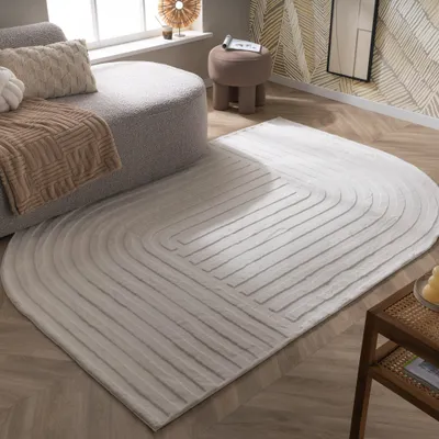 Zdjęcie produktu dla Volero - Dywan nieregularny - Flowy Lines Kremowy - 140x200 cm