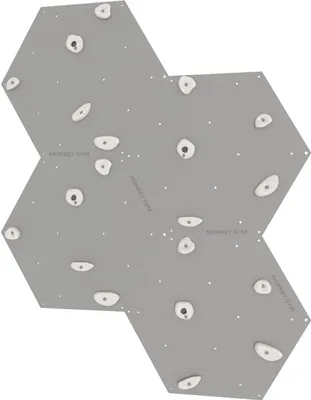 Produktbild von Kletterwand Würfel 4 grau - weiße Griffe