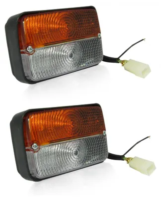 Image de Lot de 2 feux de position avant avec clignotants pour tracteur, pelleteuse, chargeuse sur pneus – compatibles avec Massey Ferguson