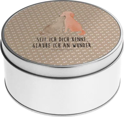 Produktbild von Mr. & Mrs. Panda Metallbox Hunde Liebe - Hundeglück - Geschenk, Glaube, Hund, Wunder, Teedose, Vorratsdosen, Vorratsdose, Blechdose, Verliebt, Herz, Dose, Optimitisch