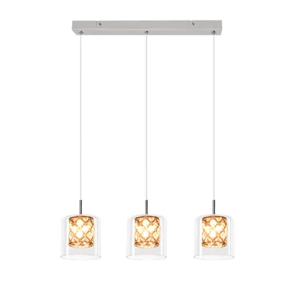 Produktbild von ZMH Pendelleuchte Esstisch Hängelampe Wohnzimmer Glas 3 Flammig Kristall Hängeleuchte G9 Vintage Esszimmer 120CM Höhenverstellbar Modern