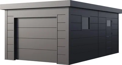 Produktbild von Telluria Garage Classico 3663 inkl. Sektionaltor mit Elektroantrieb granitgrau/anthrazit