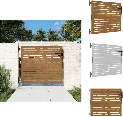 Immagine prodotto di vidaXL Cancello da giardino 85x100 cm in acciaio corten design quadrato - Cancelli da giardino