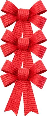 Produktbild von 3 Schleifen Rot Glänzend 10 x 13 cm -