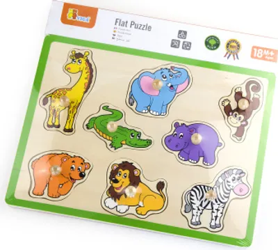 Obrázek produktu pro Dětské dřevěné puzzle s úchyty Viga ZOO