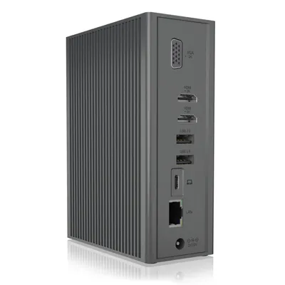 Produktbild von ICY BOX IB-DK2262AC, USB 3.2 Gen 1 Notebook DockingStation, USB 3.2 Gen 1 auf: 6x USB 3.2 Gen 1+2x HDMI®+1x GigabitLAN + Audio + Charger, Kabelgebunden, USB 3.2 Gen 1 (3.1 Gen 1) Type-C, 55 W, 10,100,1000 Mbit/s, Anthrazit, MicroSD (TransFlash), SD