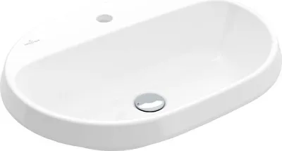 Produktbild von Villeroy & Boch Architectura Einbaubecken Oval ohne Überlauf mit Hahnloch 60x45x17 cm Weiß KeramikPlus