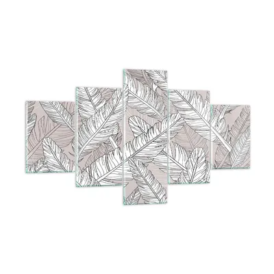Produktbild von Bilder auf glas - Feder Grafiken - 125x70cm - Glasbilder - Wandbilder - Kunstdruck - zum Aufhängen bereit - Wanddekoration aus Glas - Glas Bilder - Wandbild auf Glas - 5 Teile - GEA125x70-3560