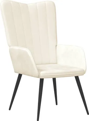 Zdjęcie produktu dla vidaXL Fotel Relax kremowy z białym aksamitem