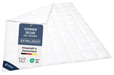 Produktbild von Daunendecke 200x200 cm, extra leichte Sommerdecke, Bettdecke 100% Daunen, DOWNPASS, CASIMUM
