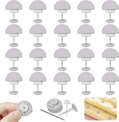Produktbild von 20 Stück Bettdeckenclips in Grau, runde Halter gegen Verrutschen, 30 mm Clips mit Knopf zur Fixierung der Bettdecke
