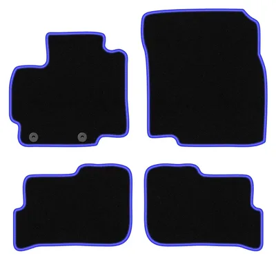 Produktbild von Fußmatten Velours Schwarz/Blau für Mitsubishi Space Star II 2013- Set 4-tlg