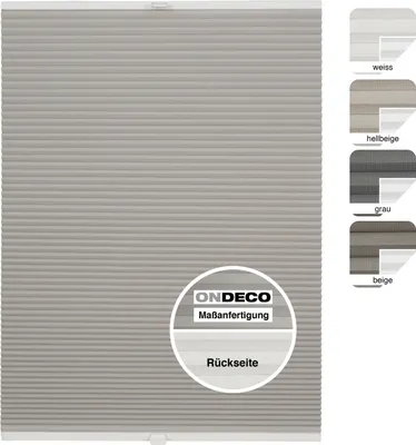 Produktbild von Wabenplissee auf Maß Thermo ohne Bohren verdunklung Farbe: Hellgrau, Größe: B): 41-50 cm, H): 101-150 cm