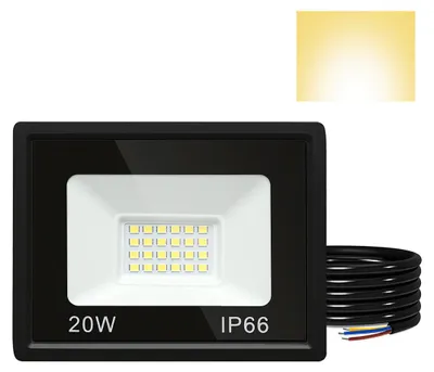 Image de Projecteur LED Izrielar 5 x 20 W pour extérieur, IP66, étanche, pour terrains de sport et garages, 3000 K (blanc chaud), projecteur de chantier