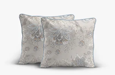Produktbild von Kissenbezug, 2er-Set, Perkal, mit eleganter Paspelierung 5242b Beige, Blumen