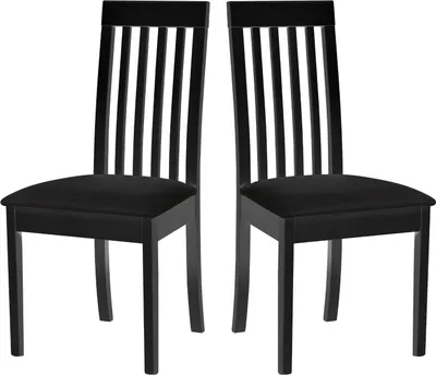 Produktbild von Esszimmerstuhl, Holz Eiche Massiv Stuhl Stühle Küchenstuhl - Set 2x Roma 9 schwarz