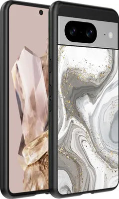 Immagine prodotto di Adatto per Google Pixel 8 Pro Custodia per telefono con stampa in marmo - Custodia in TPU con design in marmo - Argento - Smartphonica