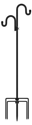 Obrázek produktu pro Kovový zahradní háček, 165 cm, s dvojitým háčkem, černý