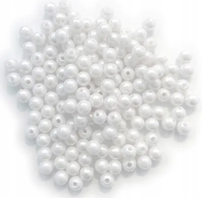 Zdjęcie produktu dla PEARLS koraliki dekoracyjne białe dekoracja scrapbooking DIY 8mm 40g
