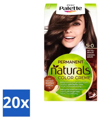 Obrázek produktu pro 20 kusů barvy na vlasy Poly Palette, odstín středně hnědý 5-0, objem 115 ml - výhodná sada