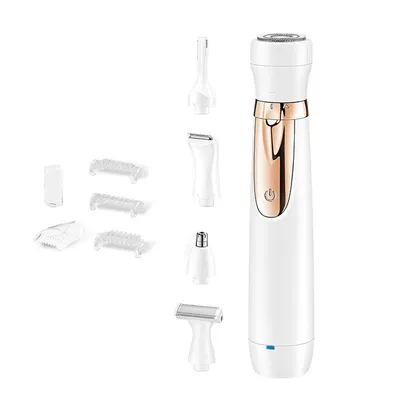 Produktbild von 5-in-1 Elektrorasierer Damen, wiederaufladbar, Rasierer für Körper, Gesicht, Bikinizone, Nase & Augenbrauen