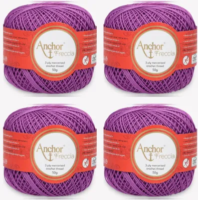 Obrázok produktu pre 4x Anchor Freccia 6 – jemná bavlnená priadza na háčkovanie (farba 00092)