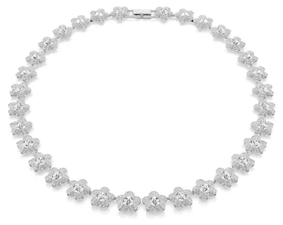 Produktbild von Swarovski x Ariana Grande Halskette, Rundschliff, Blume, Weiß, Rhodiniert