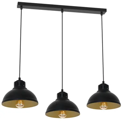 Productafbeelding van Zwarte drievoudige hanglamp met rail, model SVEN 9144 Luminex
