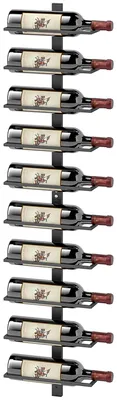 Produktbild von HOMCOM Weinregal Flaschenregal zur Wandmontage für 10 Weinflaschen Stahl Schwarz