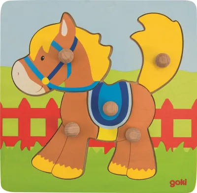 Obrázok produktu pre GOKI drevené puzzle kôň 5 kusov