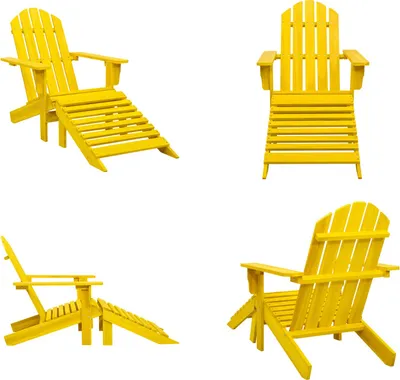 Image de vidaXL Chaise de jardin Adirondack avec repose-pieds en bois massif de sapin jaune - Chaise de jardin - Chaises de jardin - Chaise de jardin avec repose-pieds