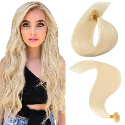 Immagine prodotto di Estensioni per capelli in cheratina, tipo "U-Tip", colore biondo #613, lunghezza 55 cm, capelli Remy, confezione da 25 ciocche, peso 25g