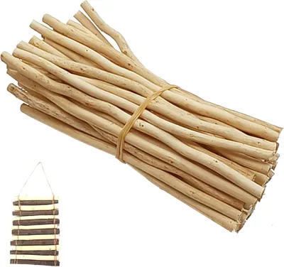 Zdjęcie produktu dla Drewniane patyki 50 sztuk, 20 cm długości, surowe drewniane patyczki, do kreatywnych rzemiosł