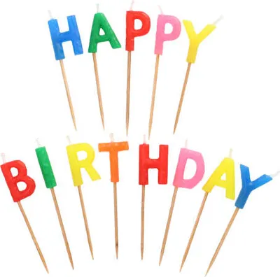Immagine prodotto di Set di candele a forma di lettera da 8 cm "Happy Birthday