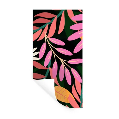 Produktbild von MuchoWow® Wandtattoo Wandsticker Wandaufkleber Tropisch - Blumen - Muster 40x80 cm Selbstklebend und Repositionierbar - Repositionierbar - Wasser abweisend