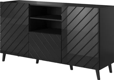 Immagine prodotto di Cassettiera combinata BERMEJO – nero / nero lucido